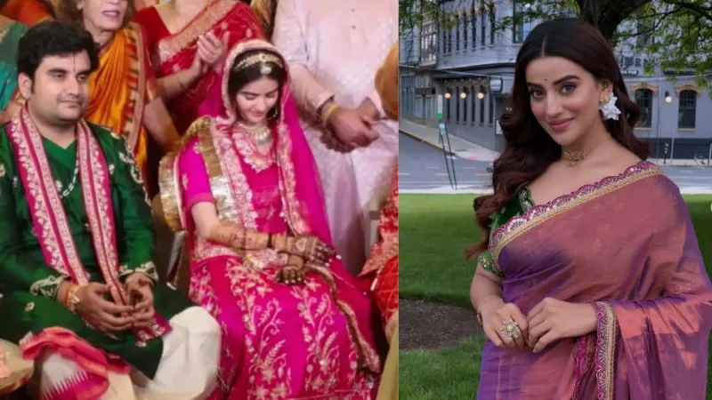 bhojpuri actress Akshara Singh apologize to narrator Indresh Upadhyay and his wife