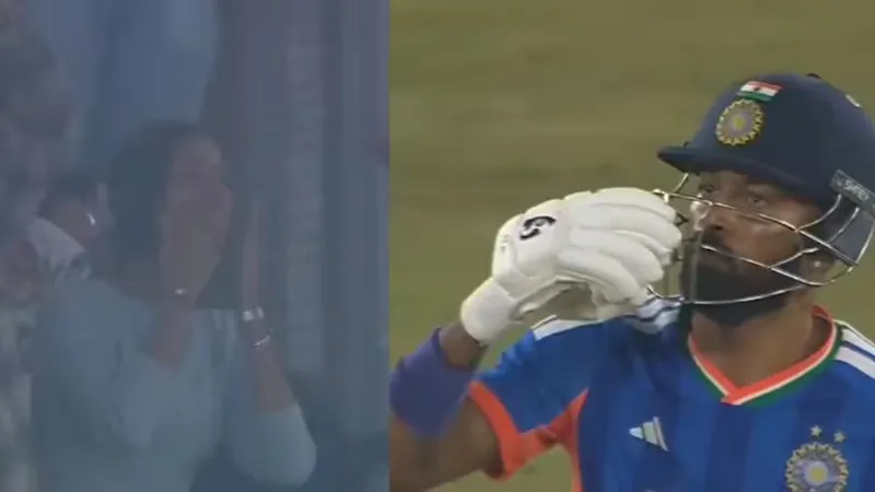 Hardik Pandya flying kiss to mahika goes viral on social media