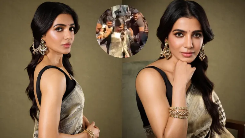 Nidhi Agarwal Samantha Prabhu actress got trapped badly among the crowd video goes viral