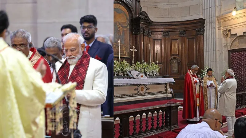 PM Modi reached Cathedral Church on Christmas VIDEO