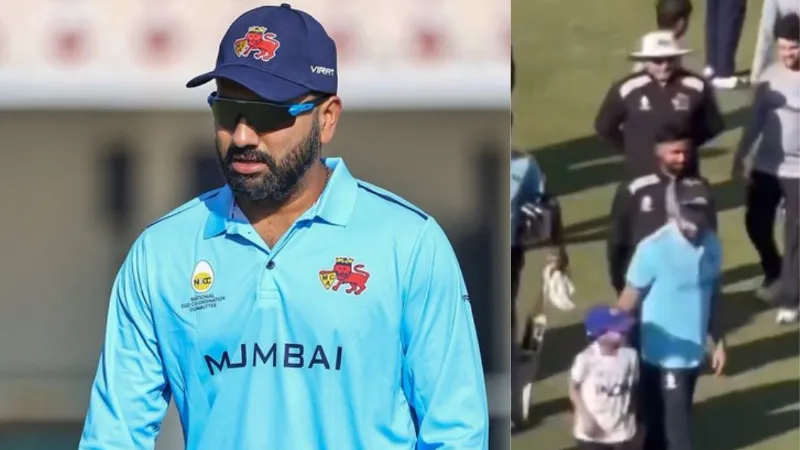 Cricket Vijay Hazare Trophy 2025 Mumbai and Sikkim Rohit Sharma met a cute fan VIDEO viral