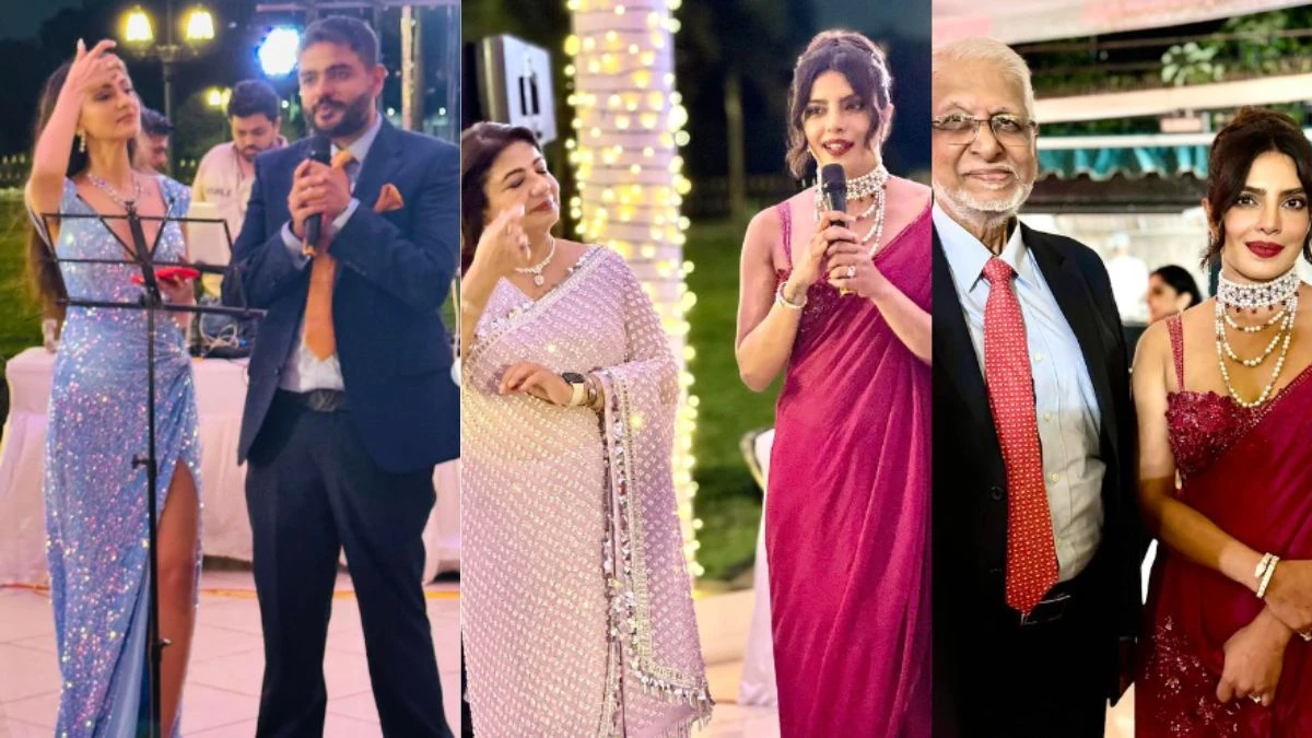 प्रियंका चोपड़ा अपने भाई की शादी की पार्टी में देसी लुक में आईं नजर, देखें तस्वीरें