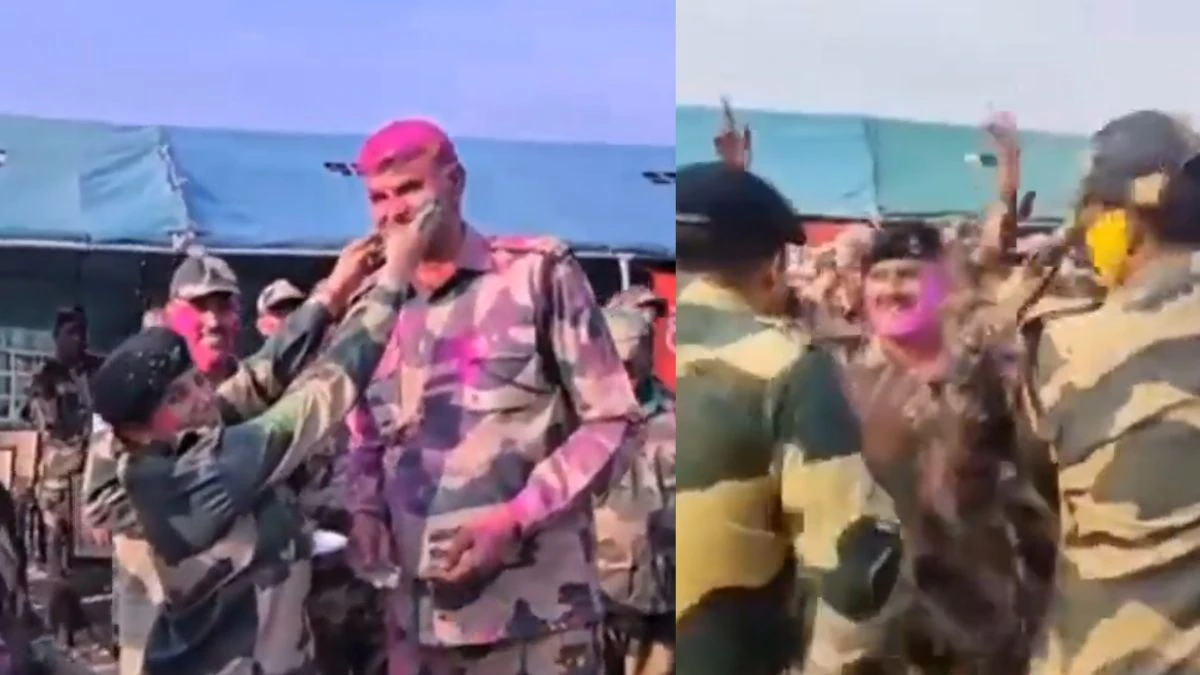 Soldiers played Holi on the India-Pakistan border