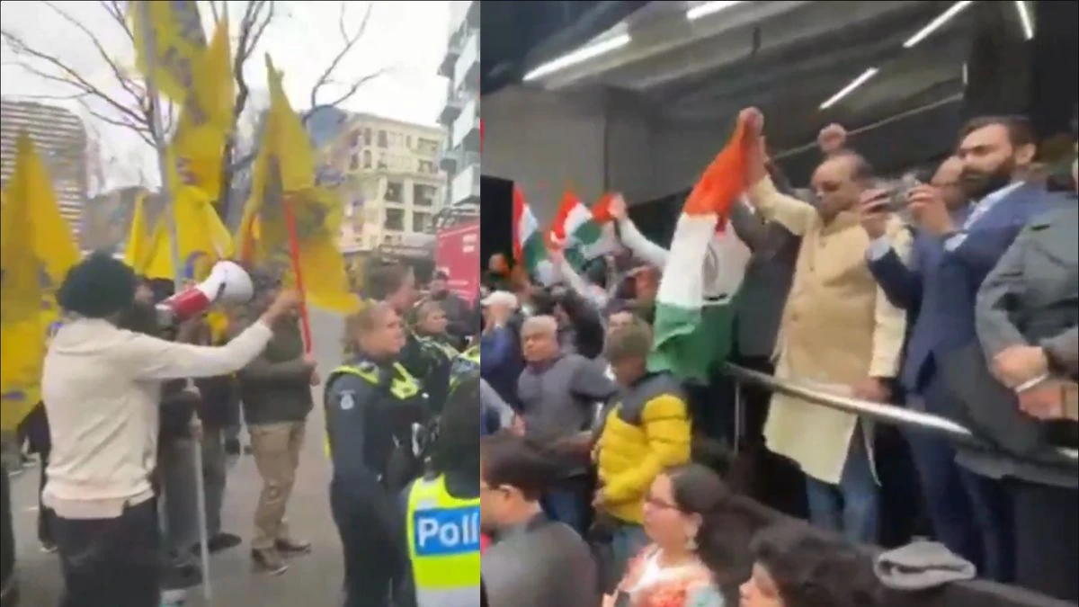खालिस्तानी समर्थकों ने ऑस्ट्रेलिया में तिरंगा फहराने से रोका, भारतीय दूतावास के बाहर किया हंगामा, Video