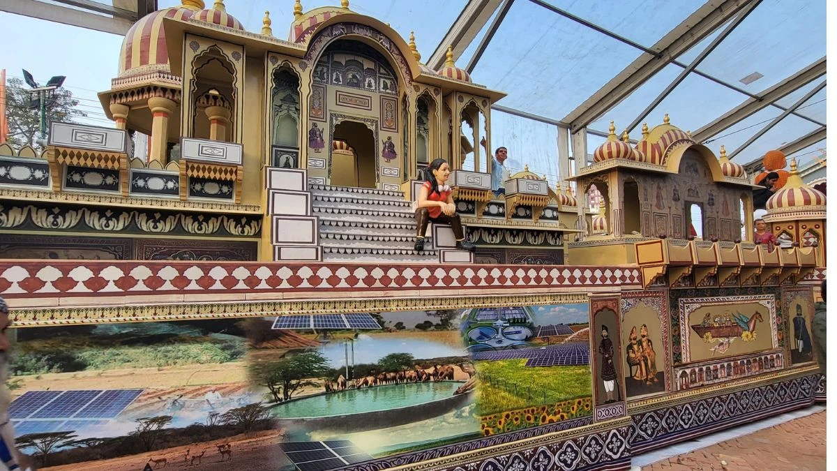 Bharat Parv 2025 Rajasthan tableau Sono Rajasthan center of attraction in Red Fort