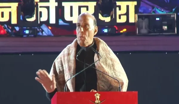 SMS स्टेडियम में शौर्य संध्या का कार्यक्रम : रक्षा मंत्री राजनाथ सिंह बोले- हमारी सेना दुनिया के लिए शांति दूत बनकर उभरी है