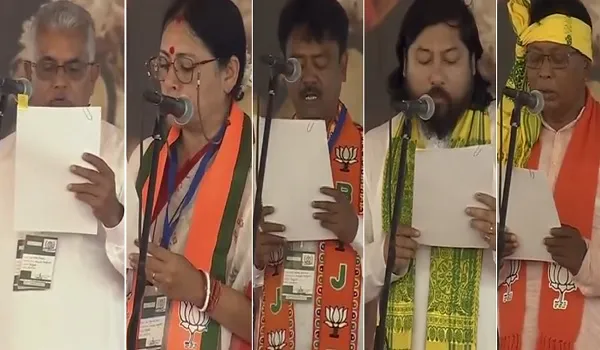 पश्चिम बंगाल में शुभेंदु सरकार, मुख्यमंत्री के साथ 5 विधायकों ने ली मंत्री पद की शपथ, राज्यपाल आर. एन. रवि ने दिलाई शपथ