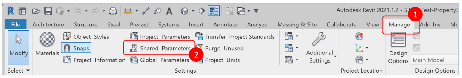 Bild som beskriver Manage fliken i Autodesk Revit