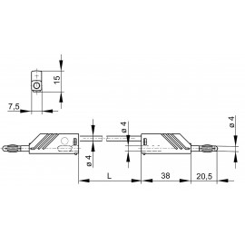 Mérőzsinór, mérővezeték 2db 4mm-es toldható banándugóval 2,5 mm² PVC, 1m sárga SKS Hirschmann CO MLN 4. kép