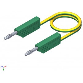 Mérőzsinór, mérővezeték 2db 4mm-es toldható banándugóval 2,5 mm² PVC, 1m sárga/zöld SKS Hirschmann C 2. kép