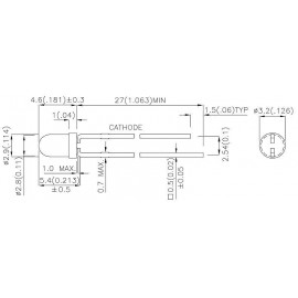 Infravörös LED-ek Kingbright L-934F3C Ház típus 3 mm Hullámhossz 940 nm 2. kép