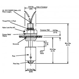 Úszókapcsoló 250 V/AC, 100 V/DC 1 A 1 záró/1 nyitó, TE Connectivity Sensor VS 303-51 IP65 2. kép