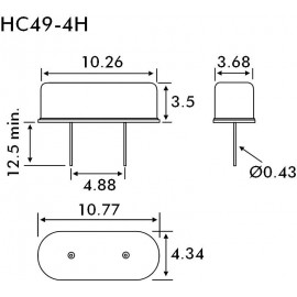 Kvarc, 14.7456MHZHC49/4H30/50/40/18PF/ATF 2. kép