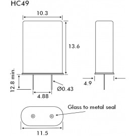 Kvarc, 9.8304MHZ HC49 30/50/40/18PF/ATF 2. kép