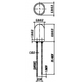 Everlight Opto 333-2SURC/S530-A2 LED kivezetéssel Piros Kerek 5 mm 890 mcd 10 ° 20 mA 2 V 2. kép