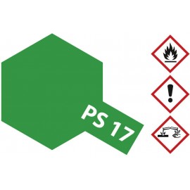 Tamiya Lexan PS-17 akril makett festék, modell festék spray metál zöld színű 100ml