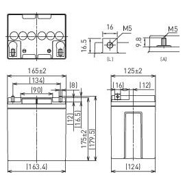 Panasonic 12V 28 Ah LC-P1228AP Ólomakku 12 V 28 Ah Ólom-vlies (AGM) (Sz x Ma x Mé) 165 x 175 x 125 m 3. kép