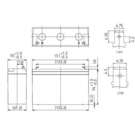 Panasonic karbantartás mentes zselés akkumulátor, 6 V 12 Ah 3. kép