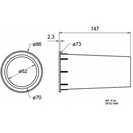 Reflexcső Ø 73 mm x 147 mm Visaton 5214 2. kép