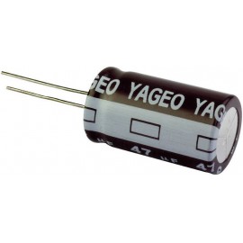 Elektrolit kondenzátor, radiális, álló, 105°C RM 5 mm 2,2 µF 450 V 20 % Ø 10 x 12 mm Yageo SE450M2R2