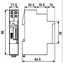 Finder DIN sínes napi időkapcsolórelé, 1 áramkör, 230V/AC, 250V/16A, 12.11.8.230.0000 3. kép