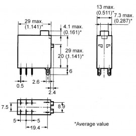 PCB erősáramú relé, G2R-2-SNDI 24 VDC 3. kép