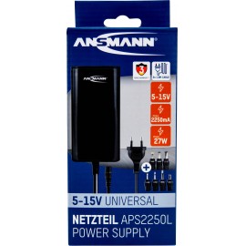 Univerzális hálózati adapter, asztali tápegység 5 - 15 V/DC 2250mA max.27W Ansmann APS2250L 5311133- 3. kép