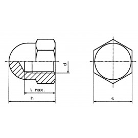 Toolcraft poliamid hatlapú kalapos anya M4, DIN 1587, 10 db