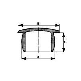 PB Fastener Tömítődugó / lyukelzáró dugó Fekete (A x B x C) mm 10 x 12 x 3 2. kép