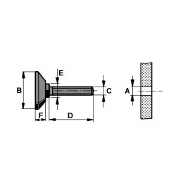 Csavaros műszerláb Ø 38 x 110 mm, fekete, PB Fastener 148 3810 699 11 2. kép