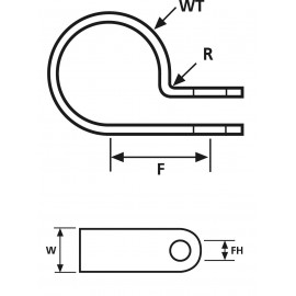 Rögzítő bilincs kábelhez, 9,5 mm Ø-ig, H5P 2. kép