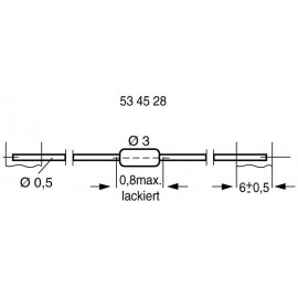 Miniatűr induktivitás, axiális, 10 µH 0,6 Ω 0,41 A B82141-A1103K 3. kép