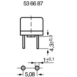 Kis biztosíték Radiális kivezetéssel Kerek 1.6 A 250 V Lomha -T- ESKA 887.019 1 db 2. kép