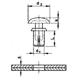 PB Fastener Feszítő szegecs, kézzel szerelhető (d1 x d2 x k x L) mm 5 x 9 x 2 x 8,5 Lemezméret 4.5 - 2. kép