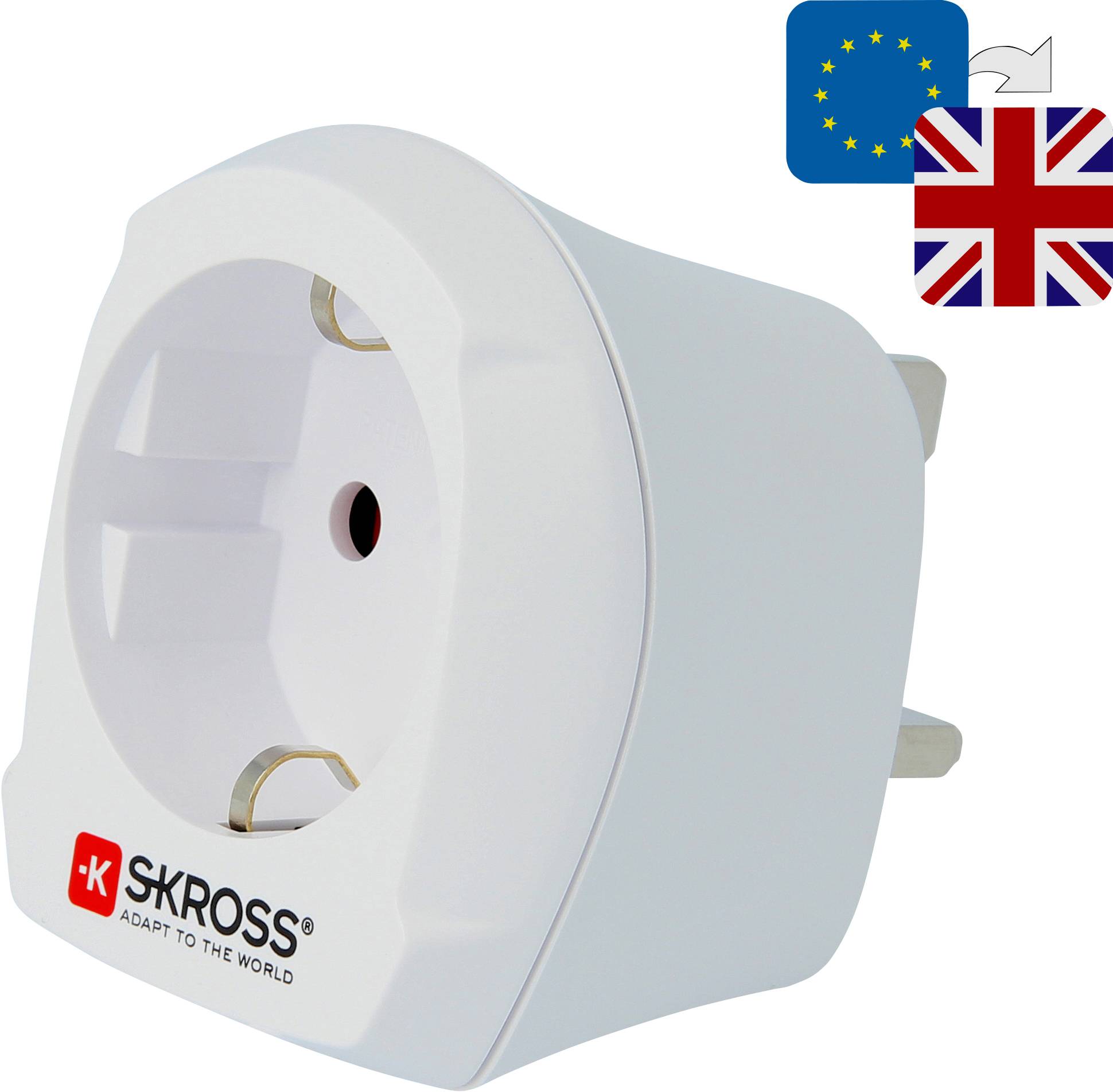 Angol-magyar konnektor átalakító adapter (Angliába), fehér, Skross 1.500207  > inShop webáruház