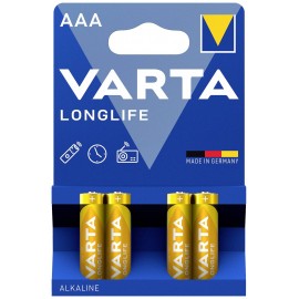 Mikroelem AAA, alkáli mangán, 1,5V, 4 db, Varta Longlife LR03, AAA, LR3, AM4M8A, AM4, S