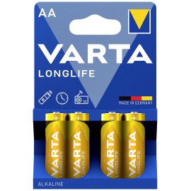 Ceruzaelem AA, alkáli mangán, 1,5V, 4 db, Varta Longlife LR06, AA, LR6, AAB4E, AM3, 815, E91, LR6N