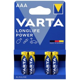 Mikroelem AAA, alkáli mangán 1220 mAh 1,5V 4 db, Varta Longlife Power