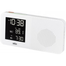 Braun rádiójel vezérelt digitális ébresztőóra rádióval  180x90x45 mm  fehér