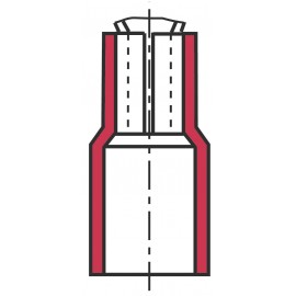 Lapos csúszósaru hüvely, elosztós, 6,3 x 0,8 mm, részlegesen szigetelt, sárga, Vogt Verbindungstechn 2. kép