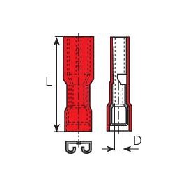 Lapos csúszósaru hüvely 2,8 x 0,8 mm, szigetelt, piros, Vogt Verbindungstechnik 396008S 2. kép