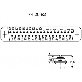 SUB D csatlakozóhüvely, 37 pólusú förrfüles 2. kép