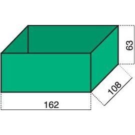 Alutec 1 részes alkatrésztároló, zöld, 162 x 108 x 63 mm