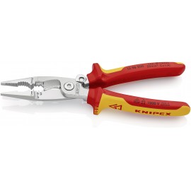 Knipex 13 96 200 VDE szigetelet villanyszerelő fogó, kombinált fogó, érvéghüvely krimpelő fogó max. 