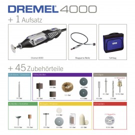 DREMEL Mini Drill 4000-1/45Kézi fúrógép  csiszológép  marógép készlet  flexibilis tengellyel 2. kép