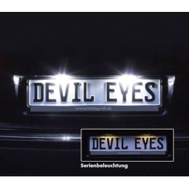 Devil Eyes, LED-es rendszámtábla megvilágítás, univerzális, 2 db LED-del, (H x Sz) 120 mm x 30 mm 3. kép