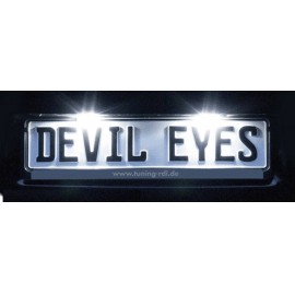 Devil Eyes, LED-es rendszámtábla megvilágítás, univerzális, 2 db LED-del, (H x Sz) 120 mm x 30 mm 4. kép