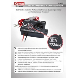 Ultrahangos nyestriasztó és menyétriasztó autóhoz, 12V, KEMO M100N 2. kép