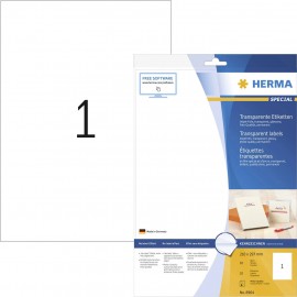 Herma 8964 Etikettek 210 x 297 mm Fólia Átlátszó 10 db Permanens Univerzális etikett