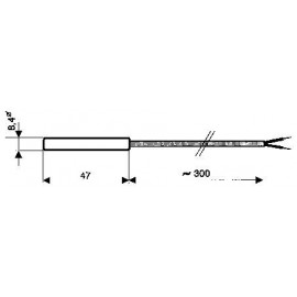 Greisinger GMF 30/180 V4A szilicium kábeles hőmérséklet érzékelő, -50 - +175 °C